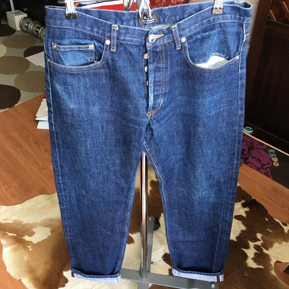 A.P.C. Men's Straight Jeans - Dark Blue
